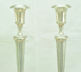 Pair of Antique Victorian Fluted Silver Plate Candlesticks Late 19th Century