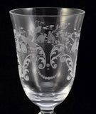 Set of 5 Seneca Wheel Cut Champagne Flute Glasses Mint Condition circa 1930