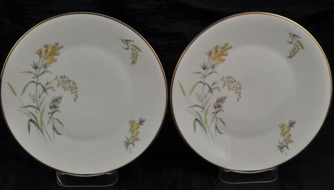 Pair of Salad Plate(s) Rosenthal Summer Blossoms Bettina 3179 White Gold Trim