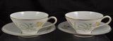 Pair of Cups & Saucer(s) Rosenthal Summer Blossoms Bettina 3179 White Gold Trim