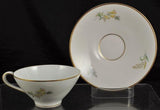 Pair of Cups & Saucer(s) Rosenthal Summer Blossoms Bettina 3179 White Gold Trim