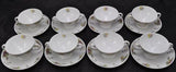 Set of 8 Antique Luster Carl Tielsch Cream Soups and Saucers Late 19th Century