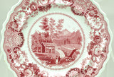 Pair of Adams Pink Historical Staffordshire Plates View Near Conway NH 1830