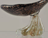 Whimsical Free Blown Murano Venetian Glass Bird Shaped Card Tray / Compote