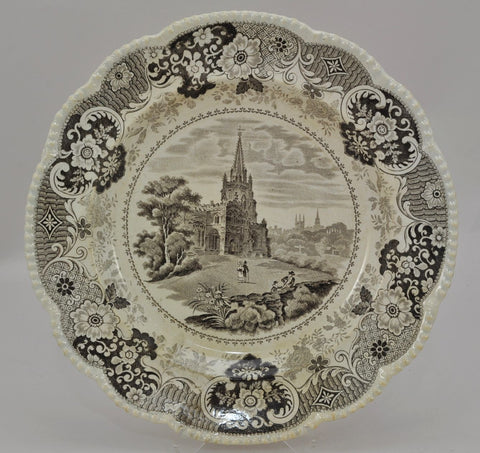 Antique English Cities Oxford Enoch Wood & Sons 10 Inch Plate c 1835