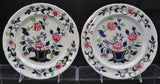Pair of Antique Ironstone Basket of Flowers Plates 19th Century