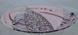 Robin Simpson Pink Fused Art Glass Platter Signed 2011