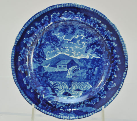 Ralph Stevenson Antique Dark Blue Staffordshire Panoramic Scenery Plate c 1825
