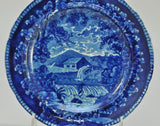 Ralph Stevenson Antique Dark Blue Staffordshire Panoramic Scenery Plate c 1825