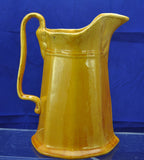 Large Antique Octagonal Yellow Ware Pitcher 1850