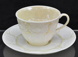 Vintage Irish Belleek Shell with Yellow Cup and Saucer 3rd Black Mark