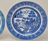 Two 19th Century Antique Blue Willow Transferware Plates