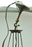 Antique Ribbed Cranberry Glass Blown Hanging Lamp Electrified