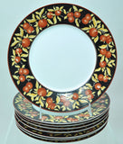 Set of 8 Dansk Apple Blossom Bamboo Dinner Plates Near Mint Condition