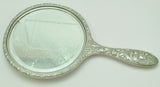 Antique Scrollwork Silver Plate Hand Mirror EPN 19th Century
