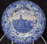 Rare Harvard University 1927 Harvard Hall B Blue Wedgwood Plate