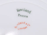 Antique Set of 12 Haviland Limoges Gold and Green Porcelain Chestnut Plates