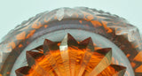 Heavy Cut Cased Glass Orange Amber Oval Vase Signed McDermott Ayotte 2008