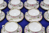 RARE Noritake Cyclamen Touch 9654 Set of 12 Cream Soups and Saucers Japan