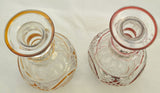 Pair of Antique Cut Flint Glass Decanters with Mushroom Stoppers c 1840