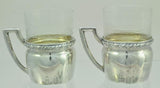 Antique Pair of German 800 Silver Glass Holders with Tumblers