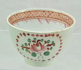 Chinoiserie Pink Floral Hand Painted Pearlware Cup c 1810