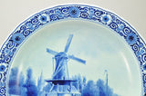 Antique Royal Delft De Porceleyne Fles Hand Painted Blue & White Charger 1908