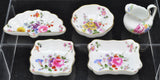 Set of 4 Vintage Royal Crown Derby Hand Painted Floral Trinket Trays