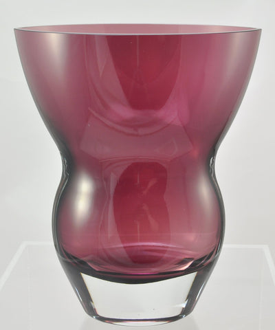 Large 10 Inch Hand Blown Purple Sommerso Art Glass Vase