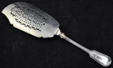 Antique Sturges Engraved Silver Plate Fiddle Thread Fish Slice Server 1850