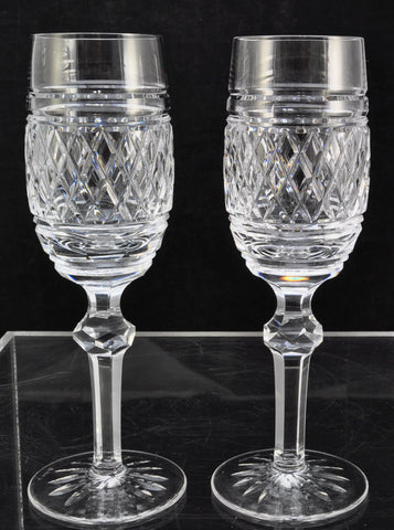 Pair(s) of Waterford Cut Crystal Castletown 8 1/8 Inch Fluted Champagne Glasses